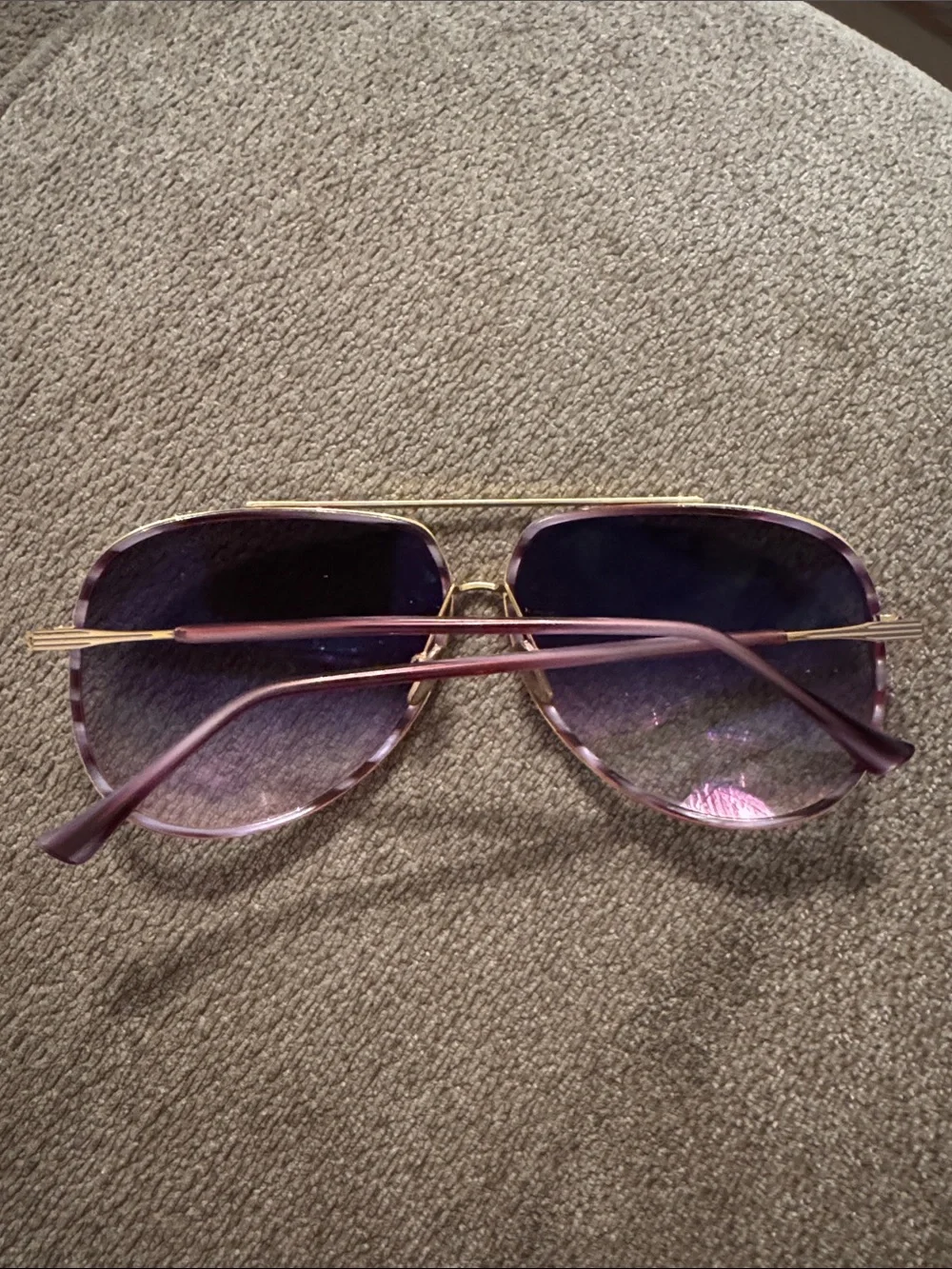 DITA Condor Two Purple Gradient Aviator Sunglasses with Gold Bridge